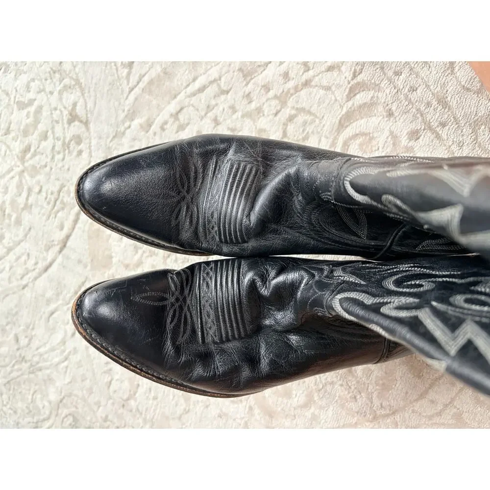 Dan Post Men's 8.5 Black Leather Western Cowboy Boot